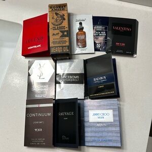 Men’s designer cologne sample lot.